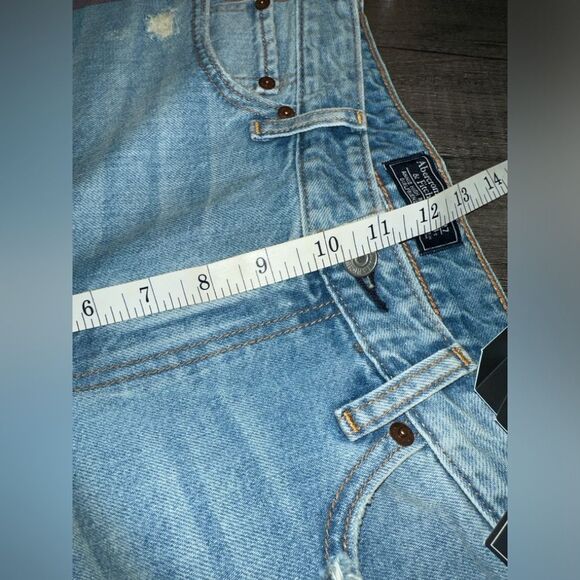 Abercrombie & Fitch Annie High Rise Girlfriend Cropped Raw Hem Jeans Size 27/4s - Picture 10 of 11